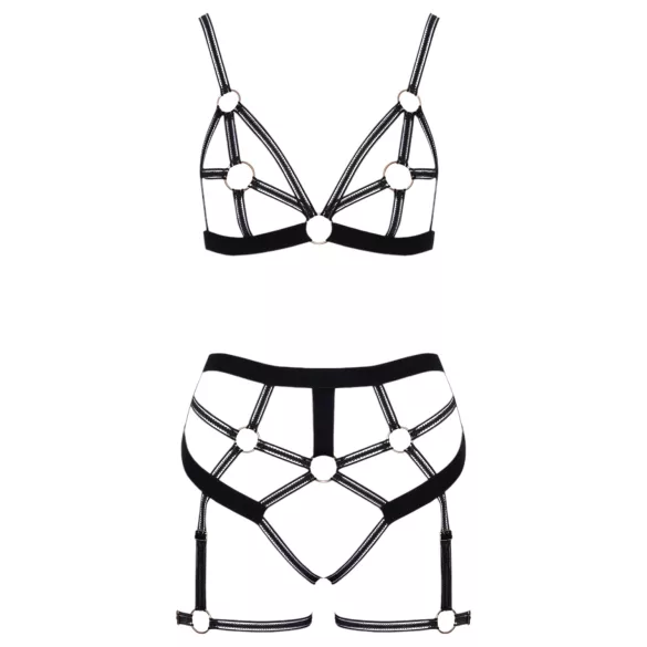 Cottelli - lingerie sæt - 2-delt harness - sort