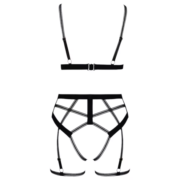 Cottelli - lingerie sæt - 2-delt harness - sort - XL
