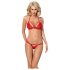 Obsessive 838-SET-3 - stropløs blonde bh-sæt (rød)
