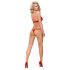 Obsessive 838-SET-3 - stropløs blonde bh-sæt (rød) - L/XL