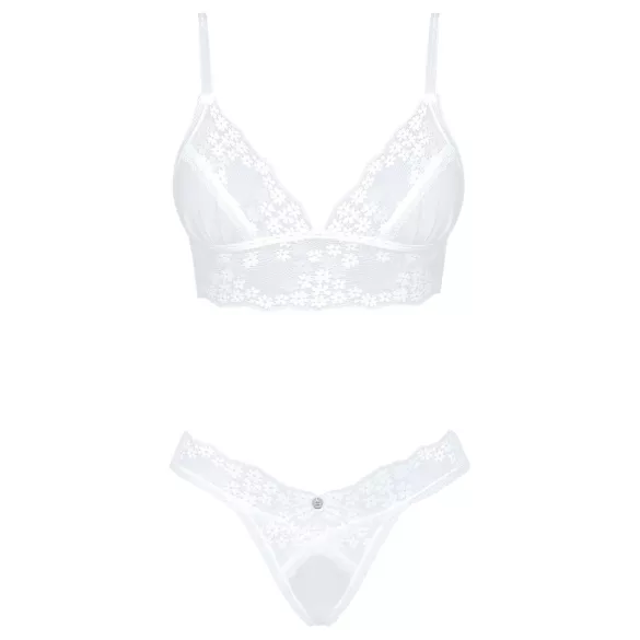 Obsessive - bh-sæt med blonde - hvid