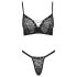 Cottelli Party - snøret bh-sæt (sort) - 85C/L