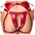 Cottelli Bondage - Skinnende bh-sæt & håndjern (rød) - XL