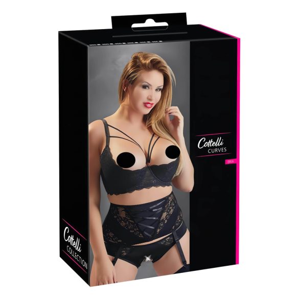 Cottelli Plus Size - Strappy, Ringed Breast Lifter (Black) - 95D