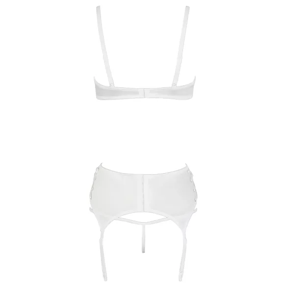 Cottelli - bh sæt med snøre og blonde - hvid - 85C/L
