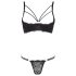 Cottelli - stroppeløs bh & sort tanga - 75C/S