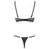 Cottelli - stroppeløs bh & sort tanga - 75C/S