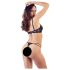 Cottelli - stroppeløs bh & sort tanga - 85C/L