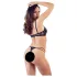 Cottelli - bh med stropper og ringe - tanga - sort - 85C/L