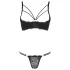 Cottelli - bh med stropper og ringe - tanga - sort - 85C/L