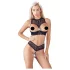 Cottelli - åbent bh-sæt - sort - lingeriesæt