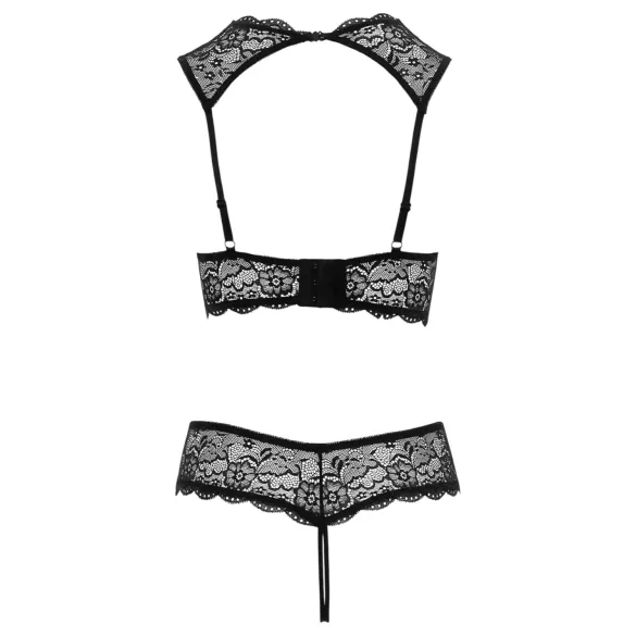 Cottelli - åbent bh-sæt - sort - lingeriesæt - 80B/M
