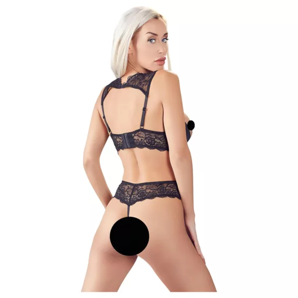 Cottelli - åbent bh-sæt - sort - lingeriesæt - 85B/L