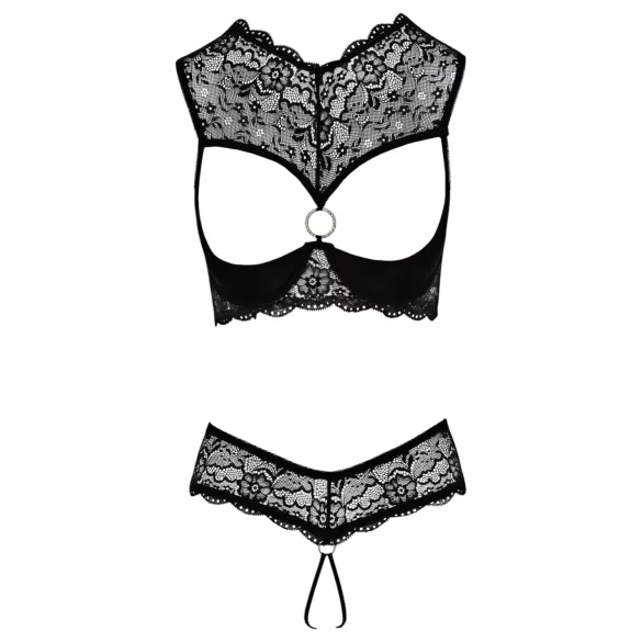Cottelli - åbent bh-sæt - sort - lingeriesæt - 85B/L