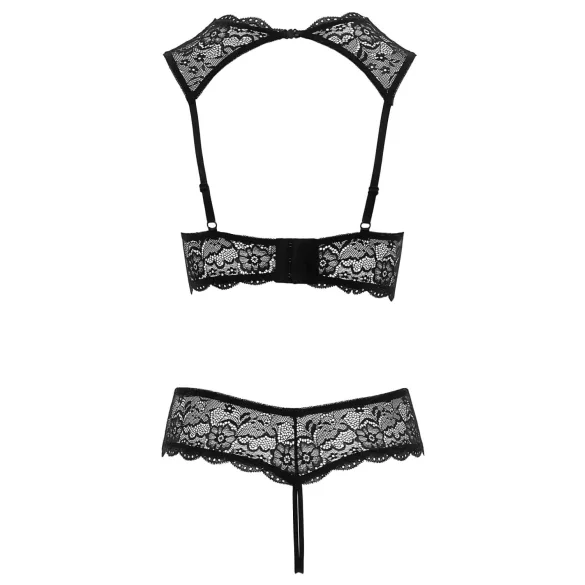 Cottelli - åbent bh-sæt - sort - lingeriesæt - 85B/L