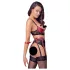 Cottelli Bondage - bh-sæt med blonde og mat look - rød - L