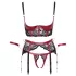 Cottelli Bondage - bh-sæt med blonde og mat look - rød - XL