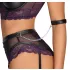 Cottelli Bondage - bh‑sæt og armmanchetter (sort-lilla) - XL