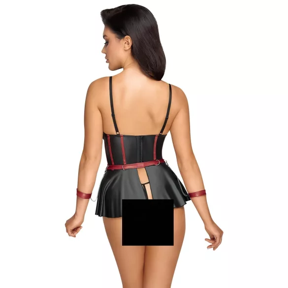 Cottelli Bondage - bondage sæt med håndjern - blank sort - 80B/M