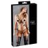 Cottelli Bondage - skinnende dekor bikiniharness (sort) - M