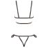 Cottelli Bondage - skinnende dekor bikiniharness (sort) - M