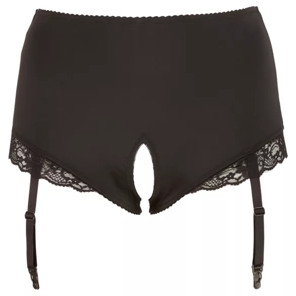 Cottelli Plus Size - Hofteholder med åbne trusser (sort) - 4XL