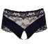 Cottelli Plus Size - Sort blondeperle åben trusse