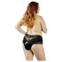 Cottelli Plus Size - Sort blondeperle åben trusse - 3XL