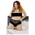 Cottelli Plus Size - Sort blondeperle åben trusse - 3XL