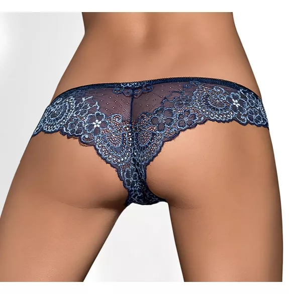 Obsessive Auroria - trusse til kvinder - sløjfe og broderi - blå - L/XL