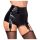 Noir - Skinnende Hotpants med Strømpeholder (Sort)