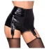 Noir - hotpants med strømpeholder - blank - sort