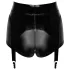 Noir - hotpants med strømpeholder - blank - sort