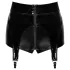 Noir - hotpants med strømpeholder - blank - sort - L