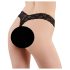 Cottelli - dobbelt perleblonde string (sort)