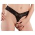 Cottelli - dobbelt perleblonde string (sort)