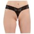 Cottelli - dobbelt perleblonde string (sort)