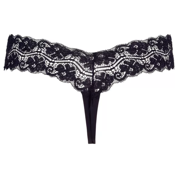 Cottelli - stringtrusse med dobbelte perler - blonde - sort - M