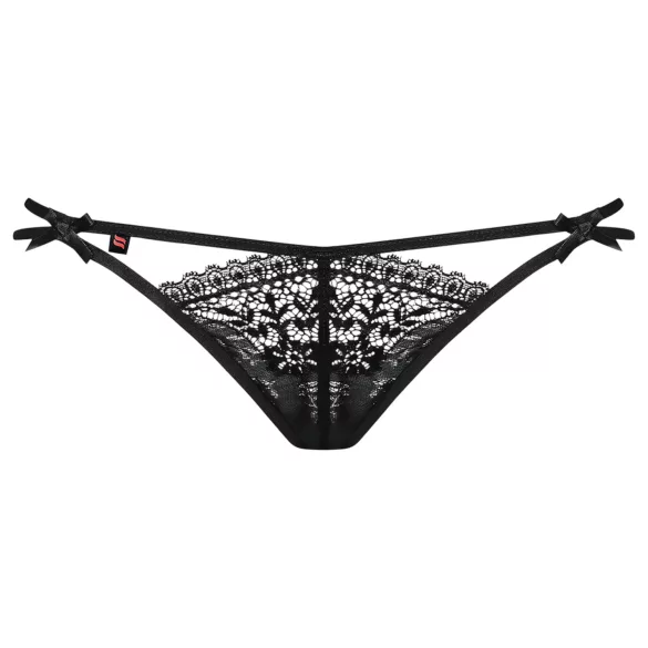 Obsessive Intensa - g-streng med dobbeltstrop - blonde - sort - L/XL