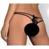 Obsessive Intensa - g-streng med dobbeltstrop - blonde - sort - L/XL
