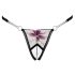 Cottelli luksus broderet lilje tanga (sort-hvid)