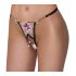 Cottelli luksus broderet lilje tanga (sort-hvid) - M/L