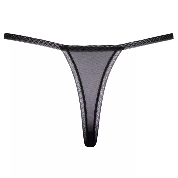 Cottelli - dametanga - broderet lilje - sort/hvid - M/L