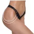 Cottelli - luksus, broderet perle g-streng (sort)