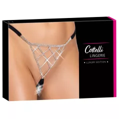 Cottelli - åben stringtrusse med sølvdetalje - sort (S-L)