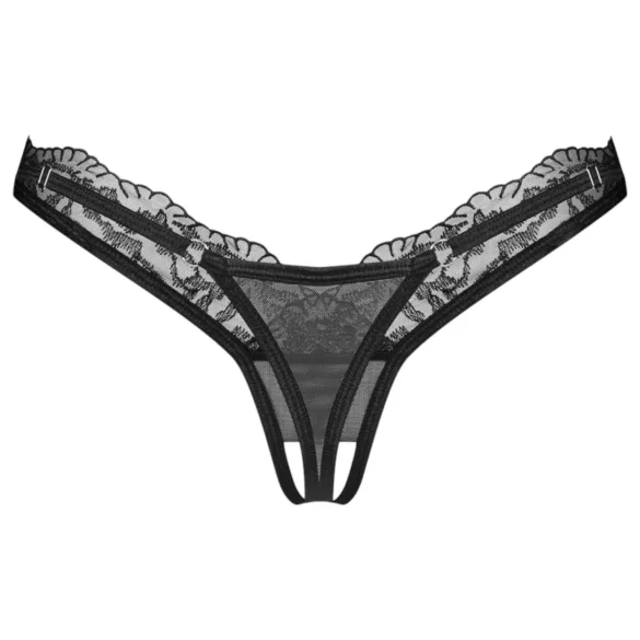 Obsessive - g-streng til kvinder - transparent blonde - sort