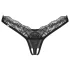 Obsessive - g-streng til kvinder - transparent blonde - sort - L/XL
