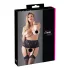 Cottelli Plus Size - hofteholder med blonde og snøre - sort - 2XL