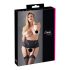Cottelli Plus Size - Blonde & Snøred Strømpeholder (Sort) - 4XL