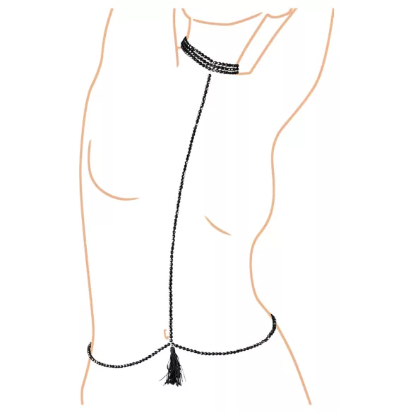 Cottelli - kropssele med perler - halsbånd - sort